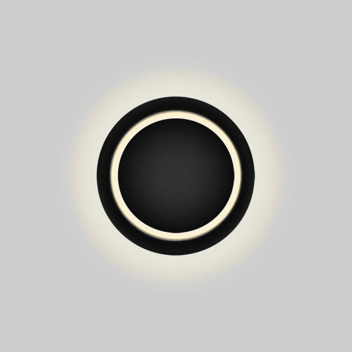 Contemporary Nordic Iron Round Eclipse Rotatable LED Wall Light for Nightstand