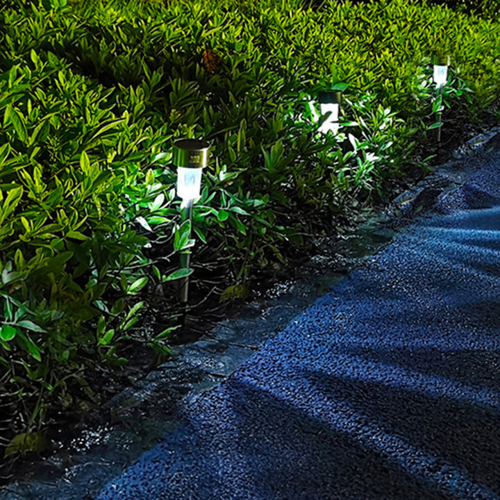 Modern simplicity solar waterproof stainless steel cylinder LED landscape lighting outdoor light for the garden