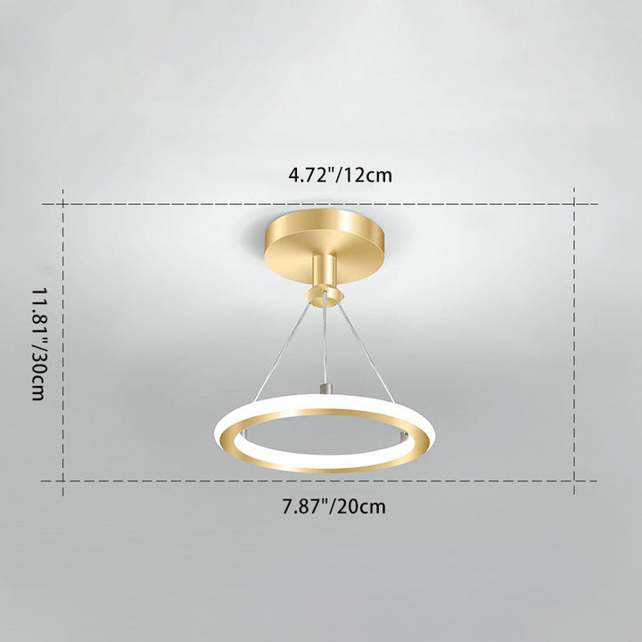 Contemporary Nordic Round Metal Silica LED Semi-Flush Mount Ceiling Light for Corridor
