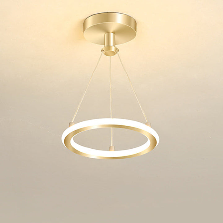 Contemporary Nordic Round Metal Silica LED Semi-Flush Mount Ceiling Light for Corridor
