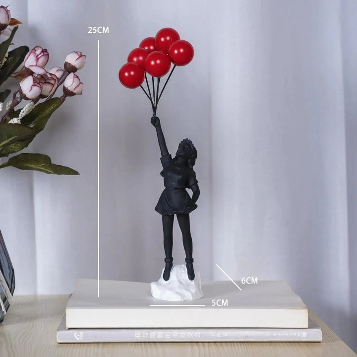 Banksy flying Balloon Girl Statue