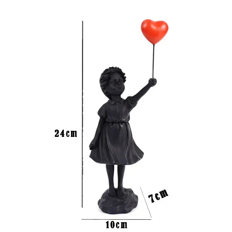 Banksy flying Balloon Girl Statue