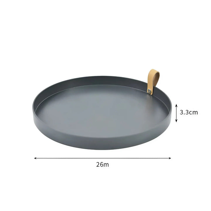 Simple solid colour round storage tray