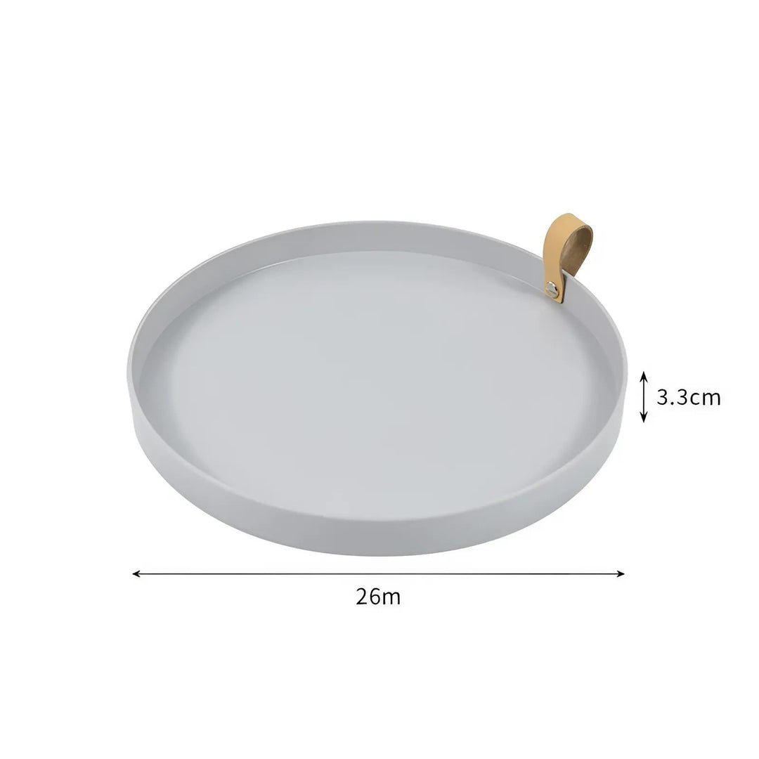 Simple solid colour round storage tray