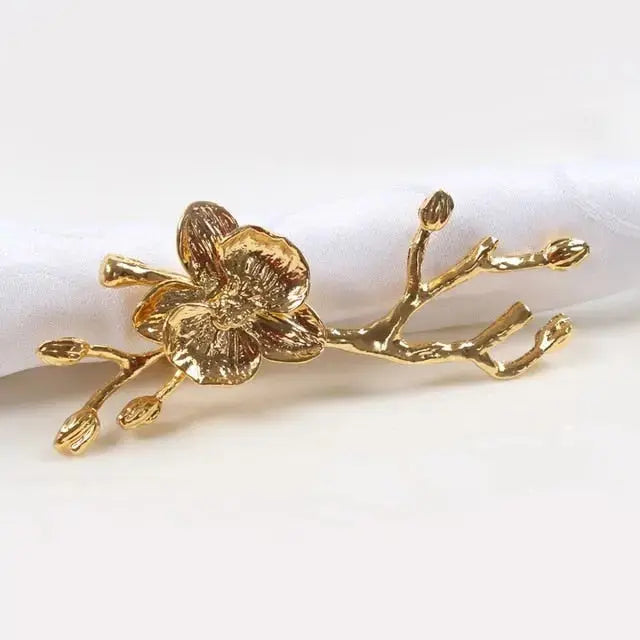 Bird &amp; Flower Napkin Rings - 4 Pieces