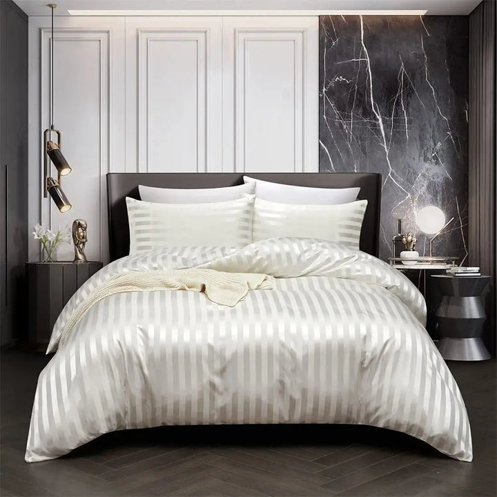 NoirLuxe Duvet Cover Set - Elegant Satin Bedroom Transformations
