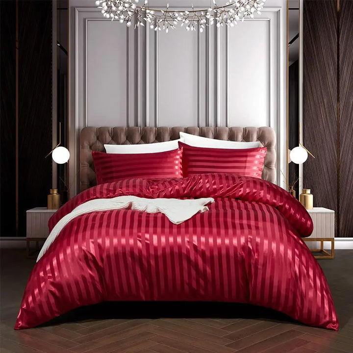 NoirLuxe Duvet Cover Set - Elegant Satin Bedroom Transformations