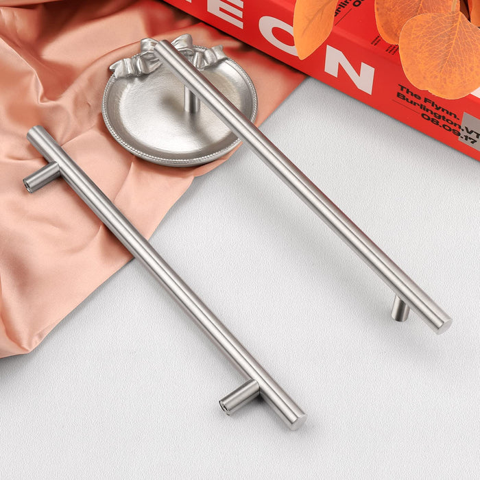 Brushed Nickel Modern Stainless Steel Drawer Hardware T-Bar Handles