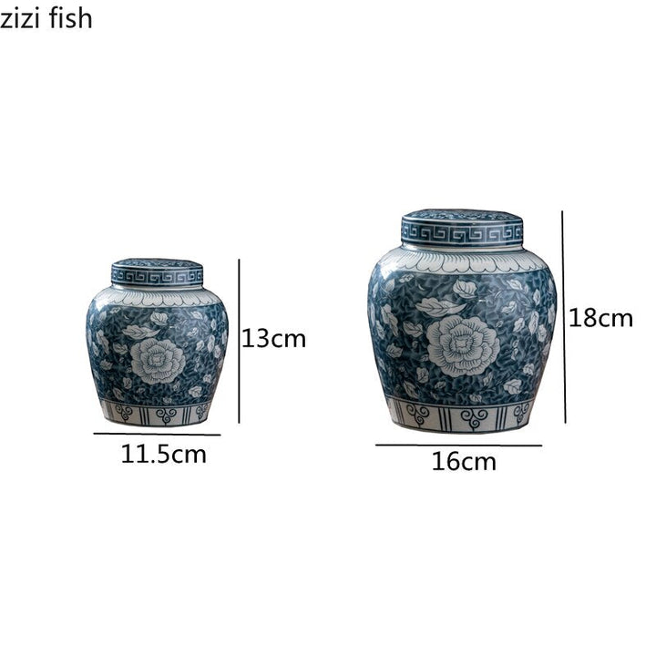 Ceramic airtight container tea box tea can moisture-protected storage tank tea container storage bottle tea organizer jar tea cans