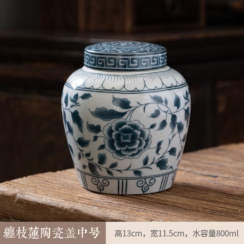 Ceramic airtight container tea box tea can moisture-protected storage tank tea container storage bottle tea organizer jar tea cans