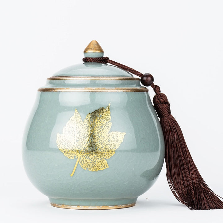 Ceramic Teapot Tea Cajon Tea Box Storage Tea Container Moisture-Proof Sealed Tank Storage Tank Candy Jar Storage Box