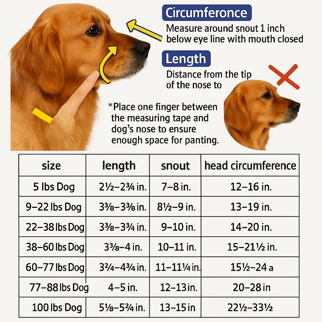 Reflective Dog Muzzle - Water-Friendly &amp; Breathable