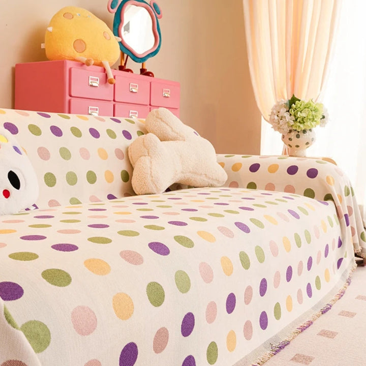 colourful Polka Dot Sofa Cover
