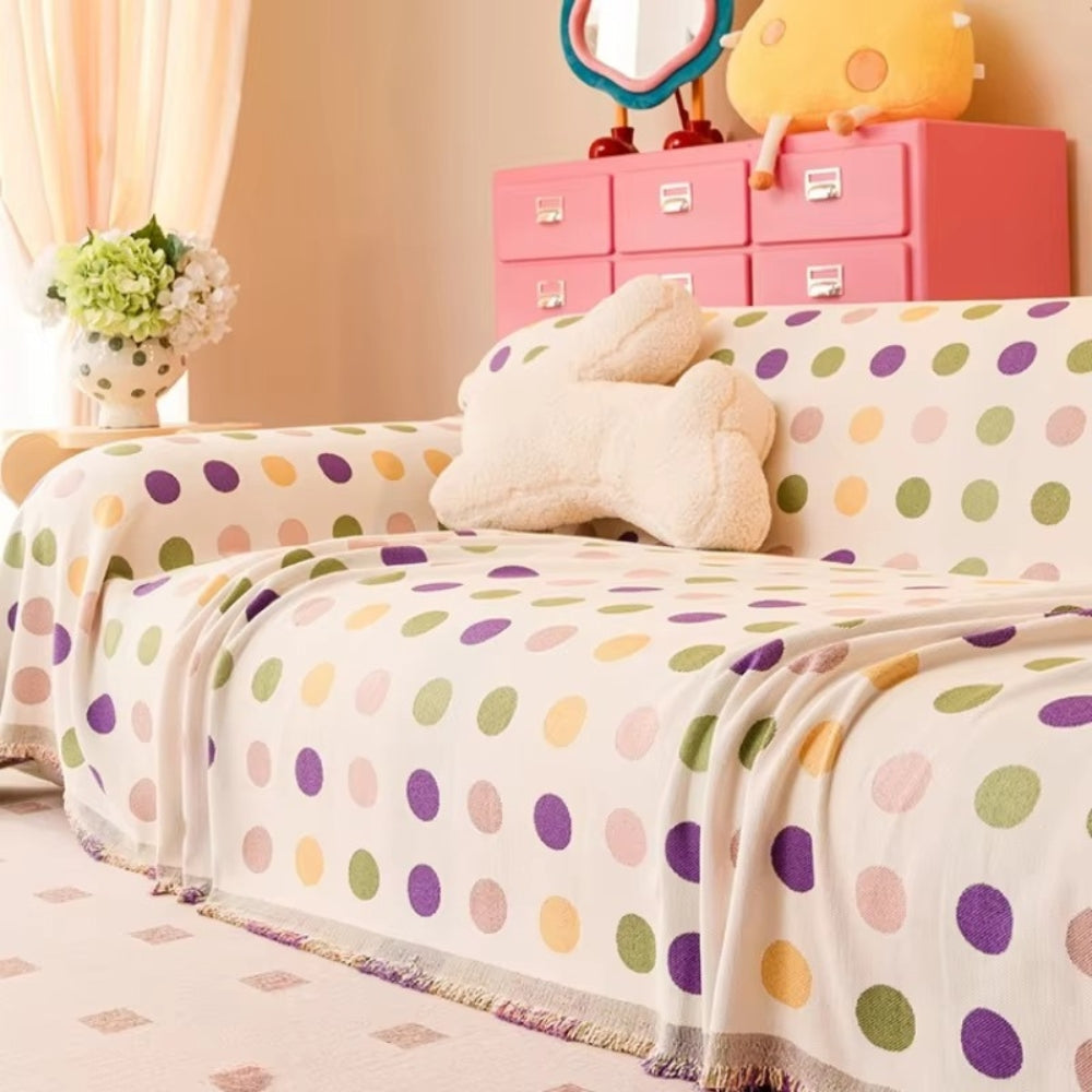 colourful Polka Dot Sofa Cover
