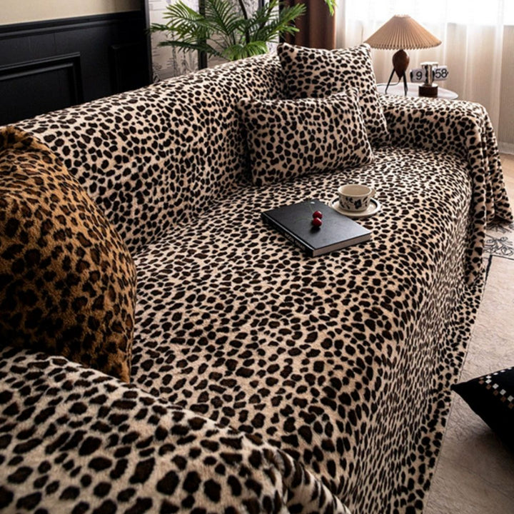 Cozy Leopard Print Sofa Cover
