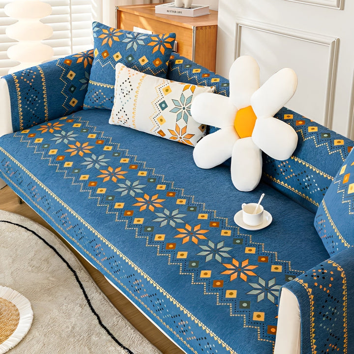 Boho Style Sofa Cover – Elastic &amp; Usae Year-Round | Protects and Gives a New Look |