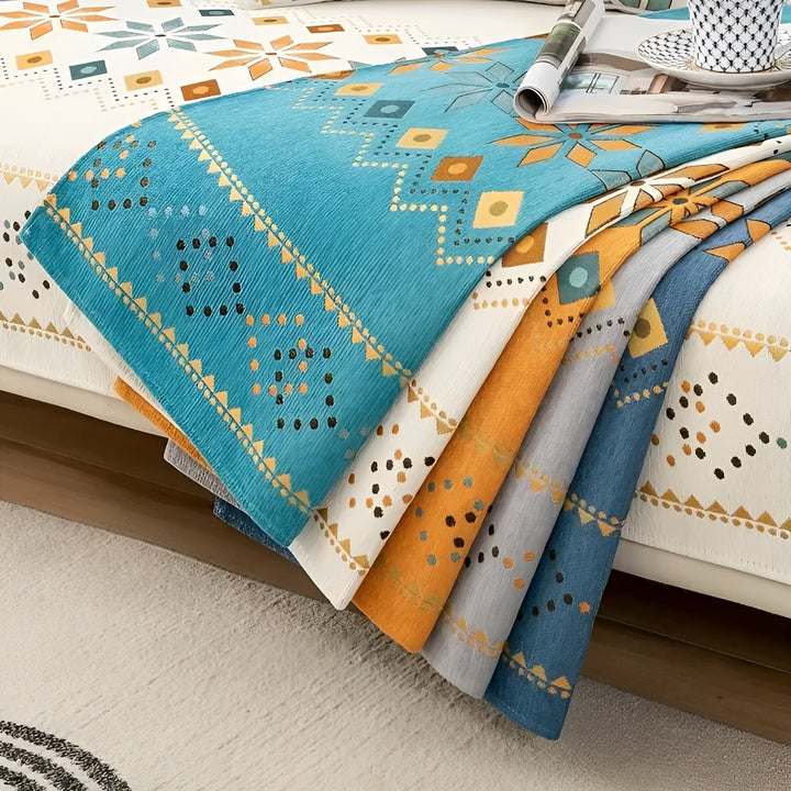 Boho Style Sofa Cover – Elastic &amp; Usae Year-Round | Protects and Gives a New Look |