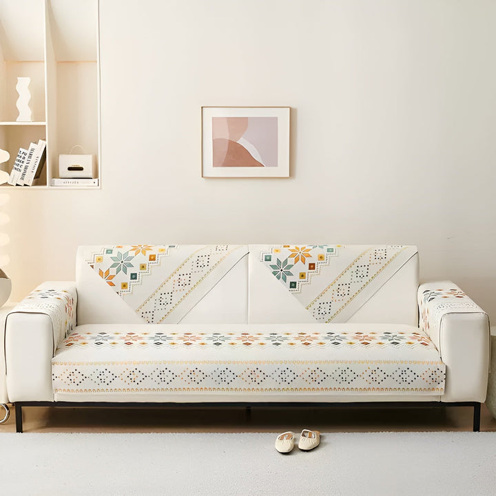 Boho Style Sofa Cover – Elastic &amp; Usae Year-Round | Protects and Gives a New Look |