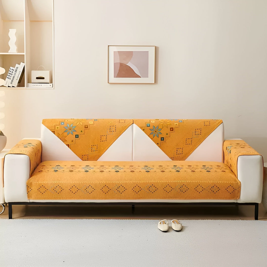 Boho Style Sofa Cover – Elastic &amp; Usae Year-Round | Protects and Gives a New Look |