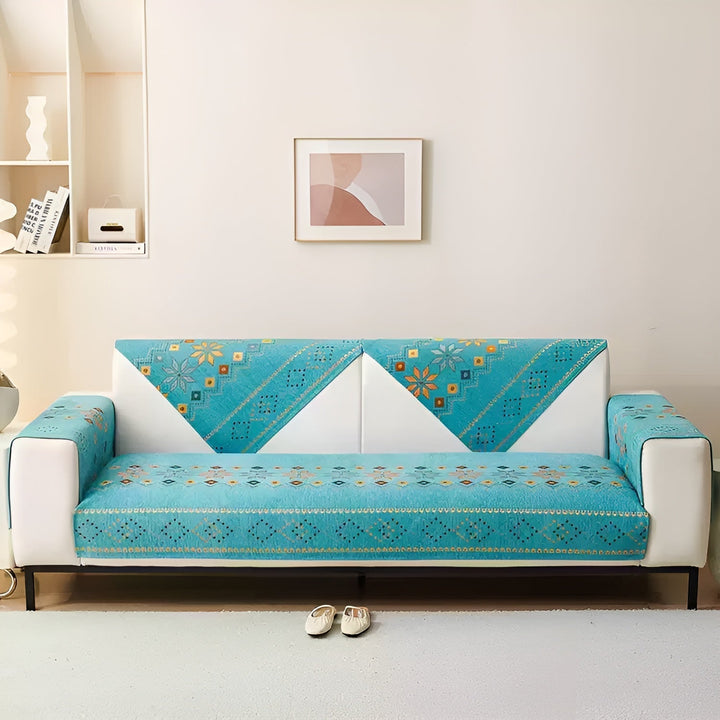 Boho Style Sofa Cover – Elastic &amp; Usae Year-Round | Protects and Gives a New Look |