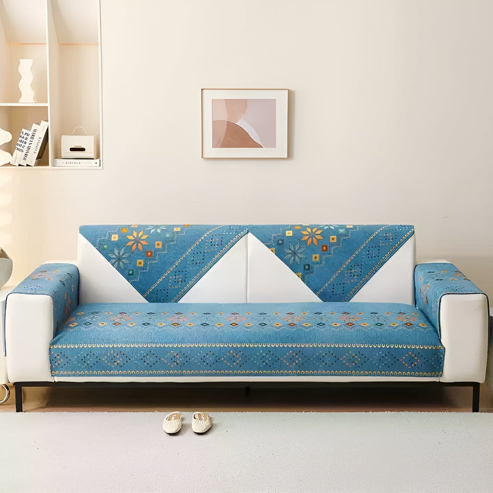 Boho Style Sofa Cover – Elastic &amp; Usae Year-Round | Protects and Gives a New Look |