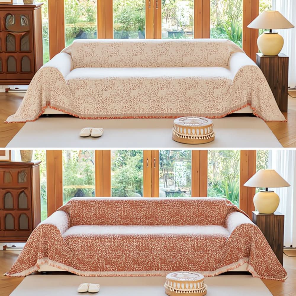 Reversible Microfiber Sofa Cover, Non-Slip and Easy to Care for