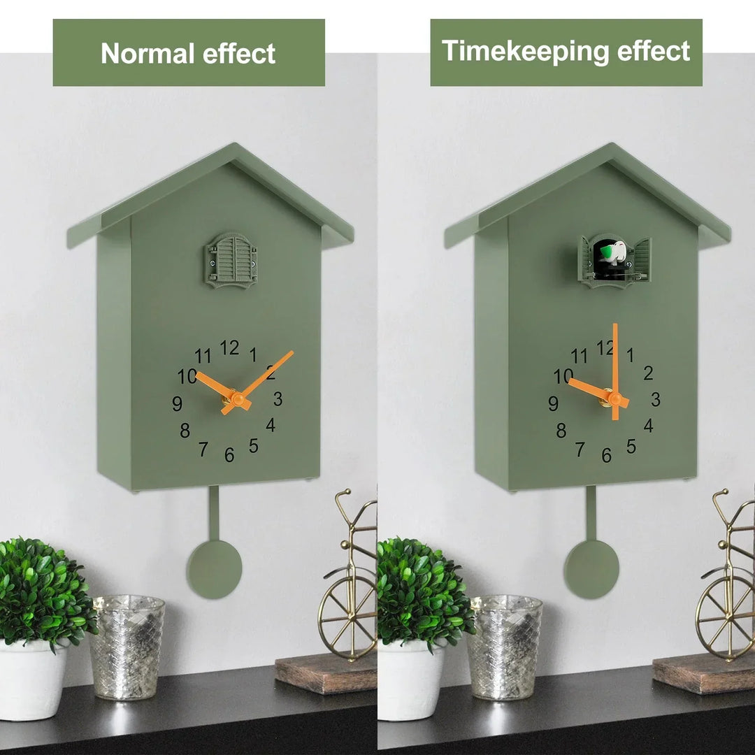 Cuckoo Clock Cuckoo Sound Clock with Pendulum Delicate Cuckoo Clock Bird Battery Operated Cuckoo Wall Clock for Living Room Decor
