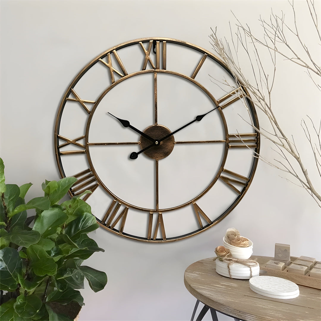 Roman Numerals Iron Art Wall Clock