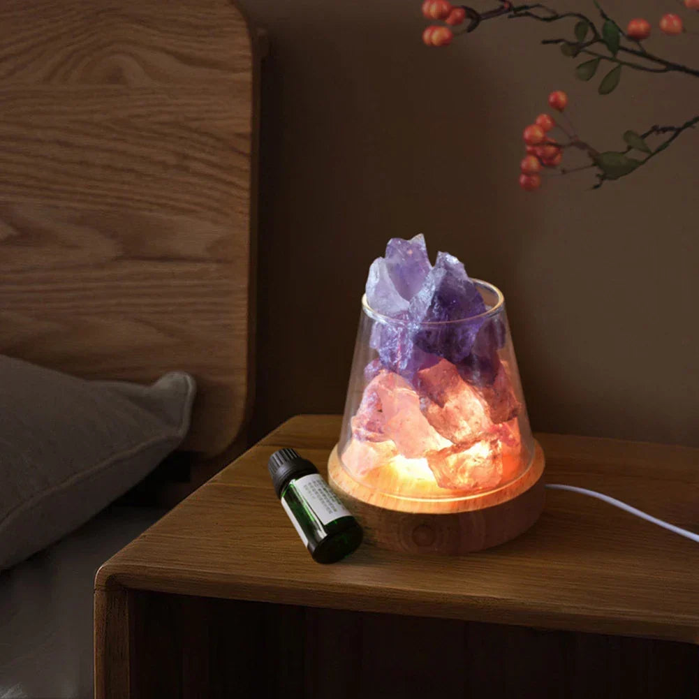Himalaya Salt Lamp - Crystal Night Light &amp; Essential Oil Diffuser