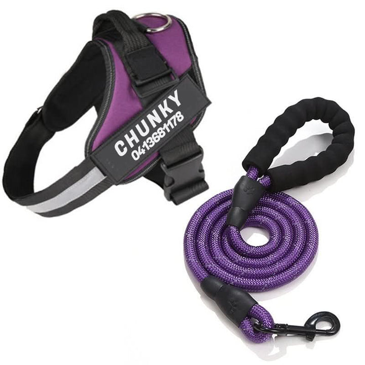 Safety Dog Harness with Name Tag &amp; Reflectors