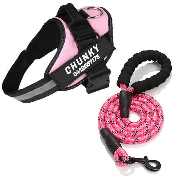 Safety Dog Harness with Name Tag &amp; Reflectors