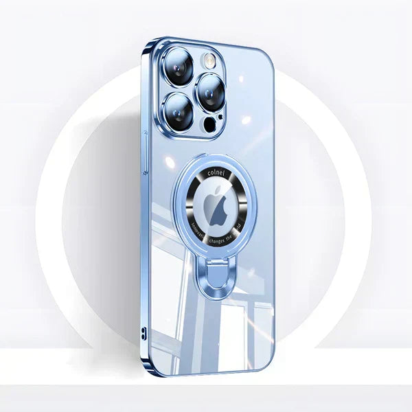 iPhone MagSafe Series | Transparent electroplated rotating stand phone case