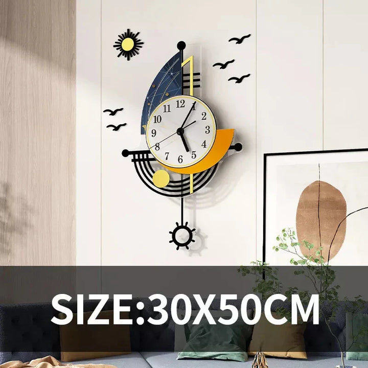 Decorative Wall Clock Navigation Sailboat Creative Design Clock Indoor Clock Decoration Living Room Background Wall Decor