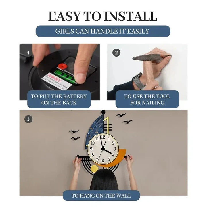 Decorative Wall Clock Navigation Sailboat Creative Design Clock Indoor Clock Decoration Living Room Background Wall Decor