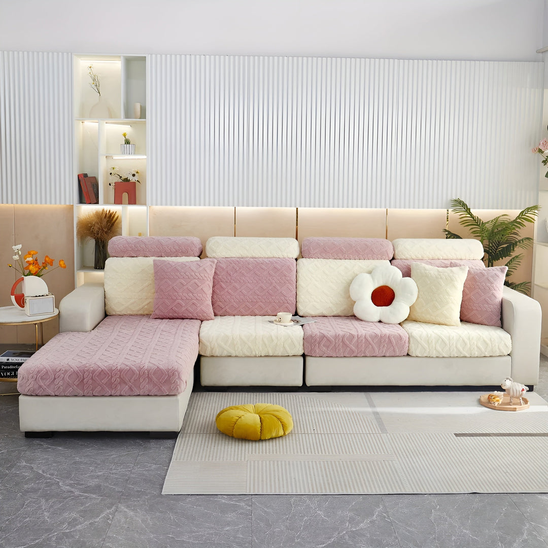 Samt-Sofa cover with diamond pattern – Soft &amp; Luxurious | Perfect fit for any couch |