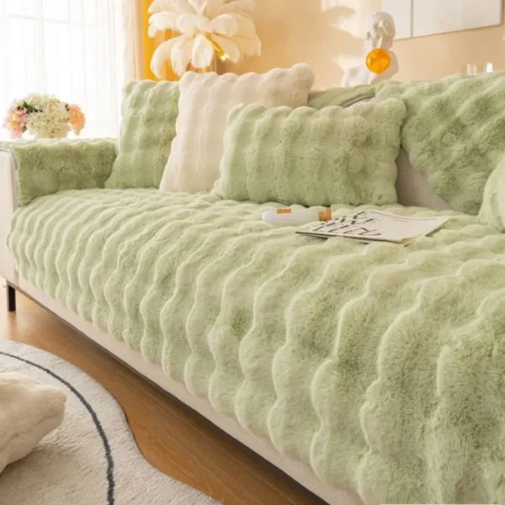 Thick Rabbit Plush Sofa Cover