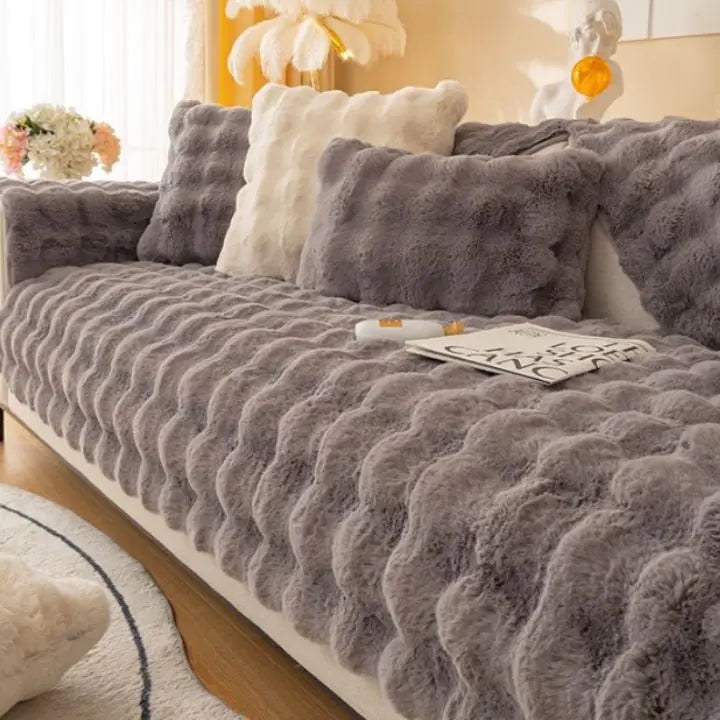 Thick Rabbit Plush Sofa Cover