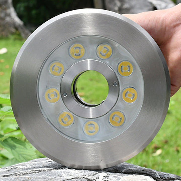12W Landscape colour Changing Ring LED Stainless Steel Underwater Spotlight (colourful)