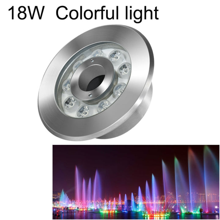 18W Landscape coloured colour Change Ring LED Stainless Steel Underwater Fountain Light (colourful)