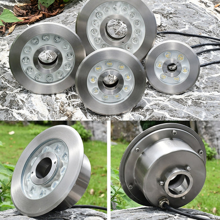 18W Landscape coloured colour Change Ring LED Stainless Steel Underwater Fountain Light (colourful)