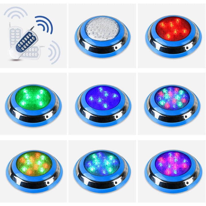 15W LED Stainless Steel Wall Mounted Pool Lighting Landscape Underwater Light (coloured Light + Remote Control)