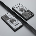 For Samsung Galaxy S24 Ultra 5G Sliding Camshield TPU + PC Shockproof Phone Case with Holder (grey)