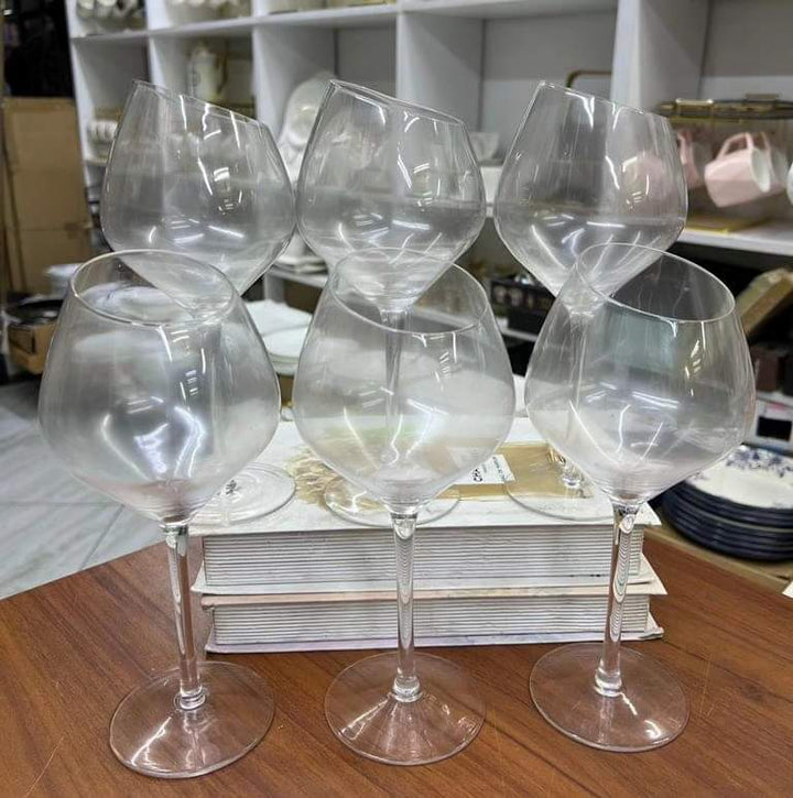 6-piece set angled large wine glasses