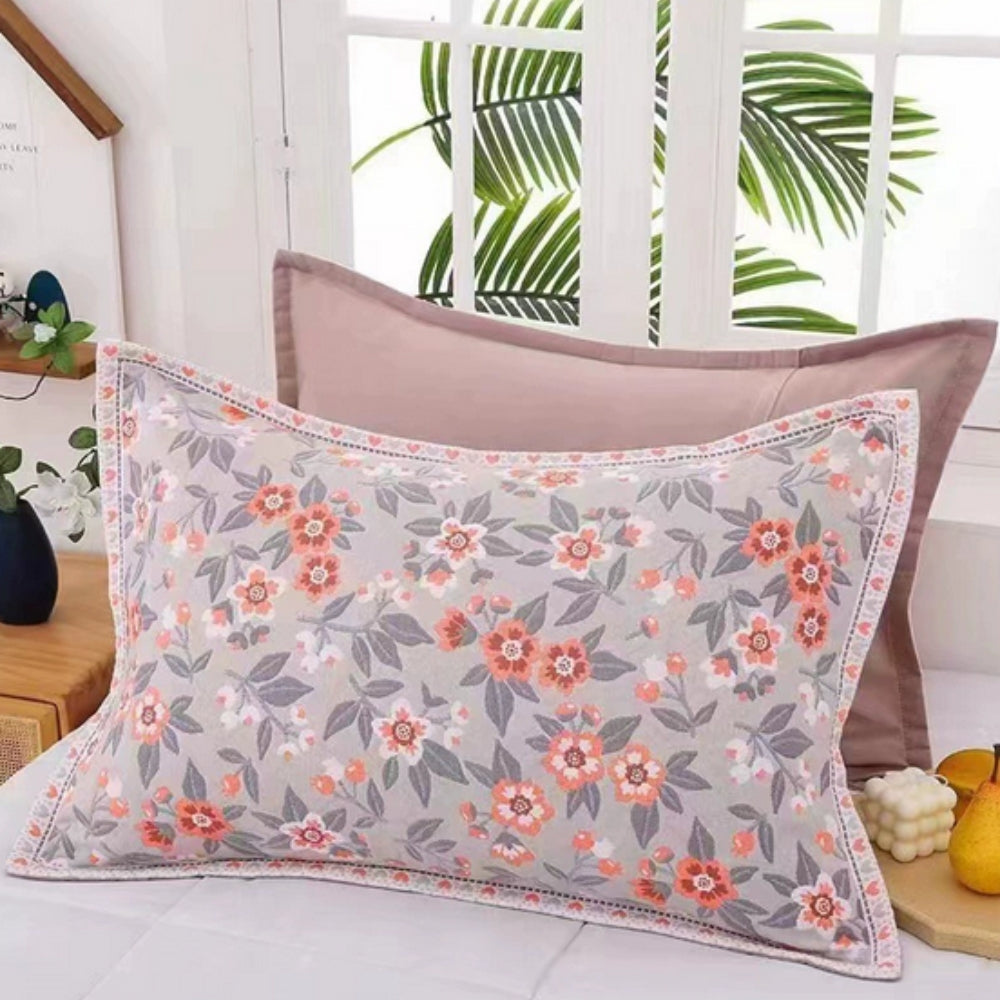 Floral Print Cotton Pillowcase | 2pcs