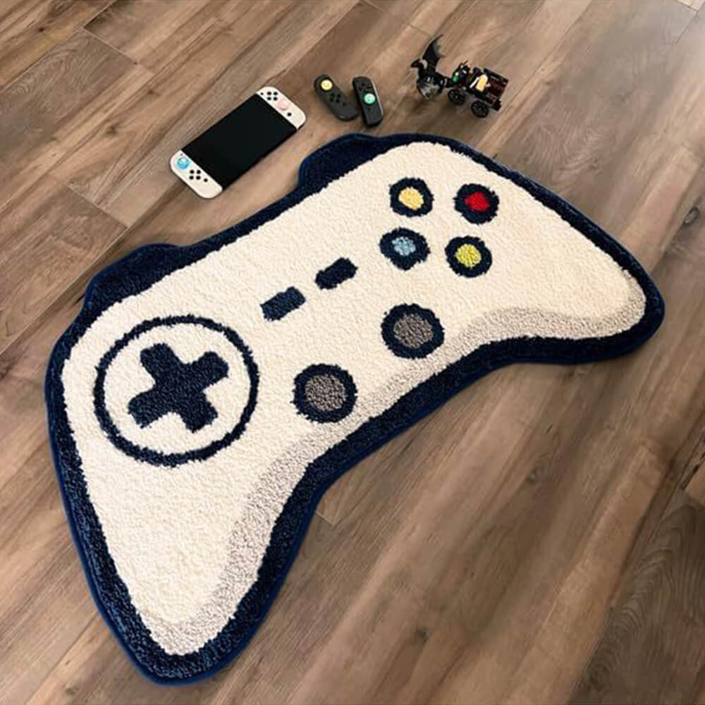 Game controller-shaped faux cashmere printed rug