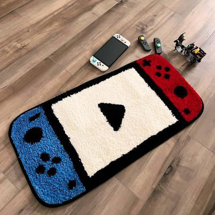 Game controller-shaped faux cashmere printed rug