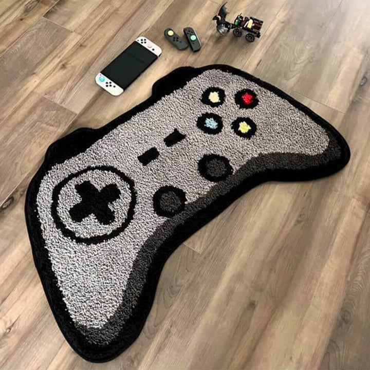 Game controller-shaped faux cashmere printed rug