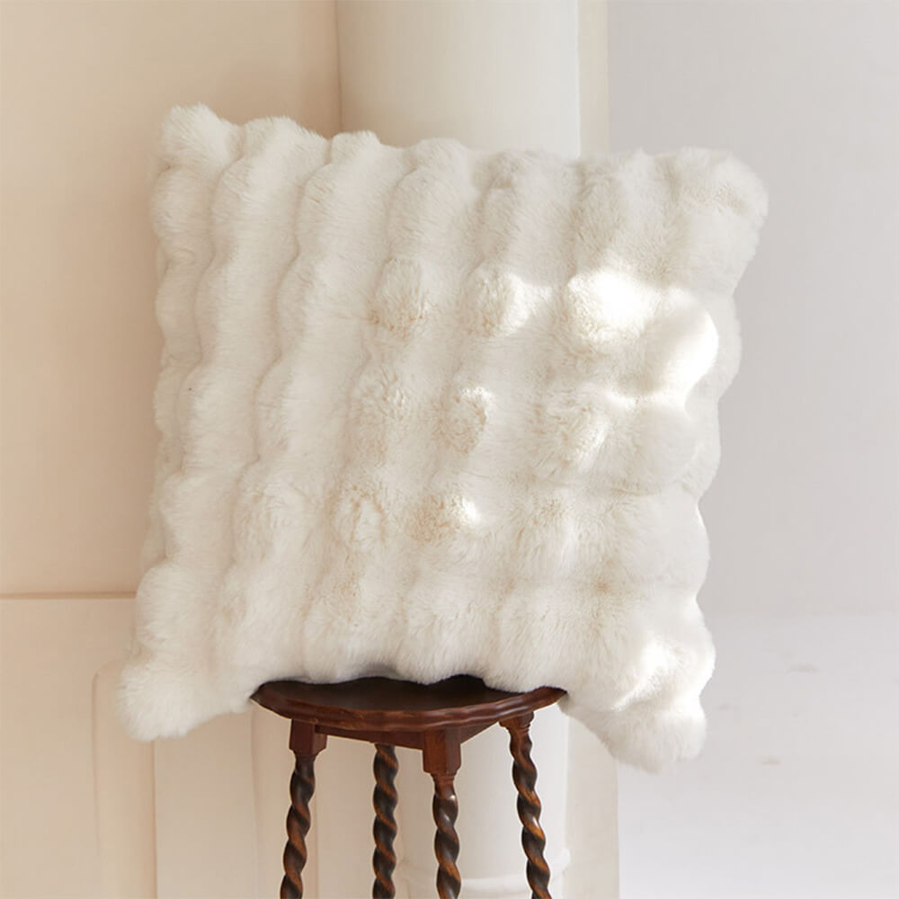 Premium Bubble Double Layer Thick Faux Rabbit Fur Blanket