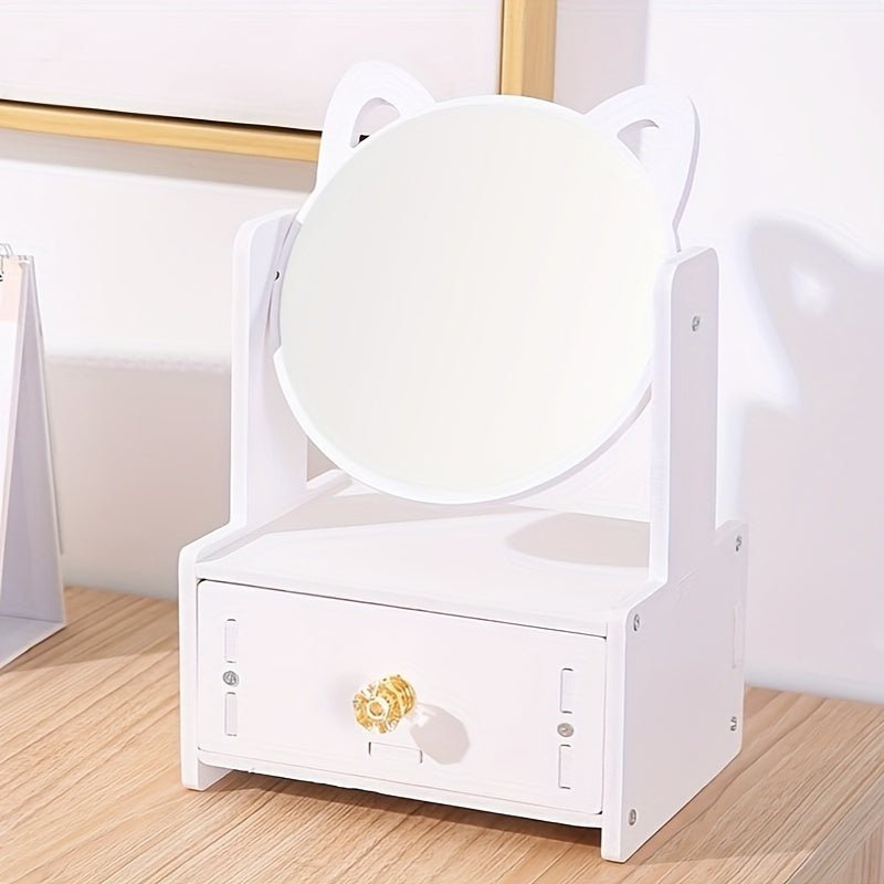 Makeup mirror with integrated storage