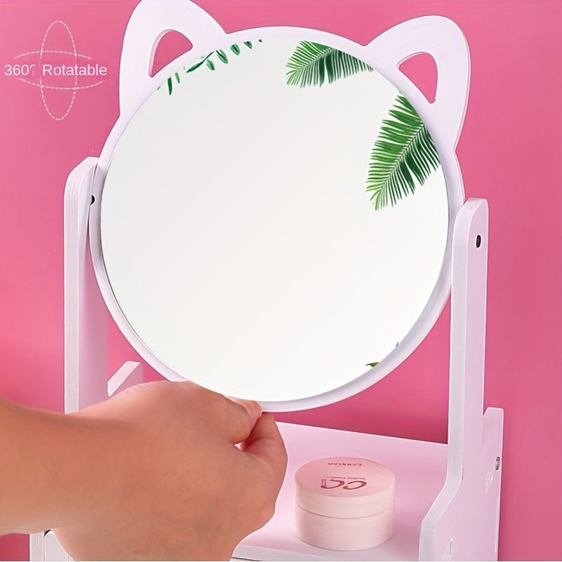 Makeup mirror with integrated storage